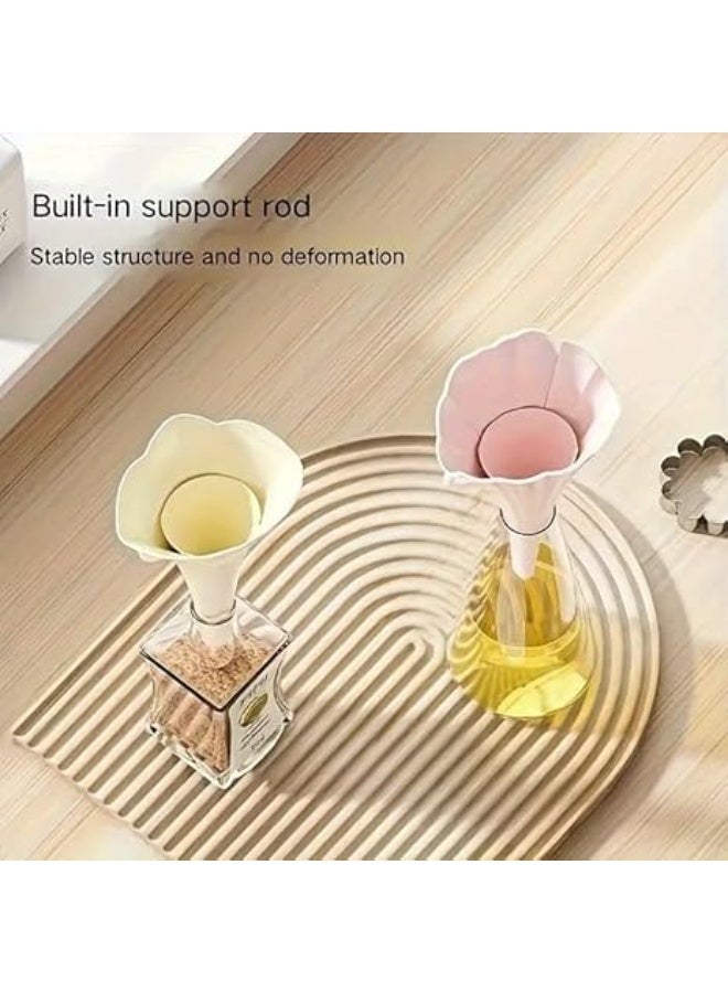 Funnel silicone flower shape folding with supporter, oil dispenser, Liquid Powder Transfer, Water Bottle, small grocery, Oil, Sauce, Water, Juice, Small Food-grains - Image 5